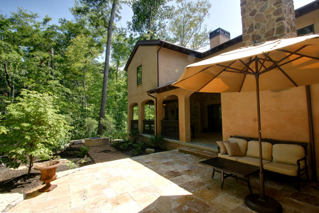 tuscan custom home outdoor living