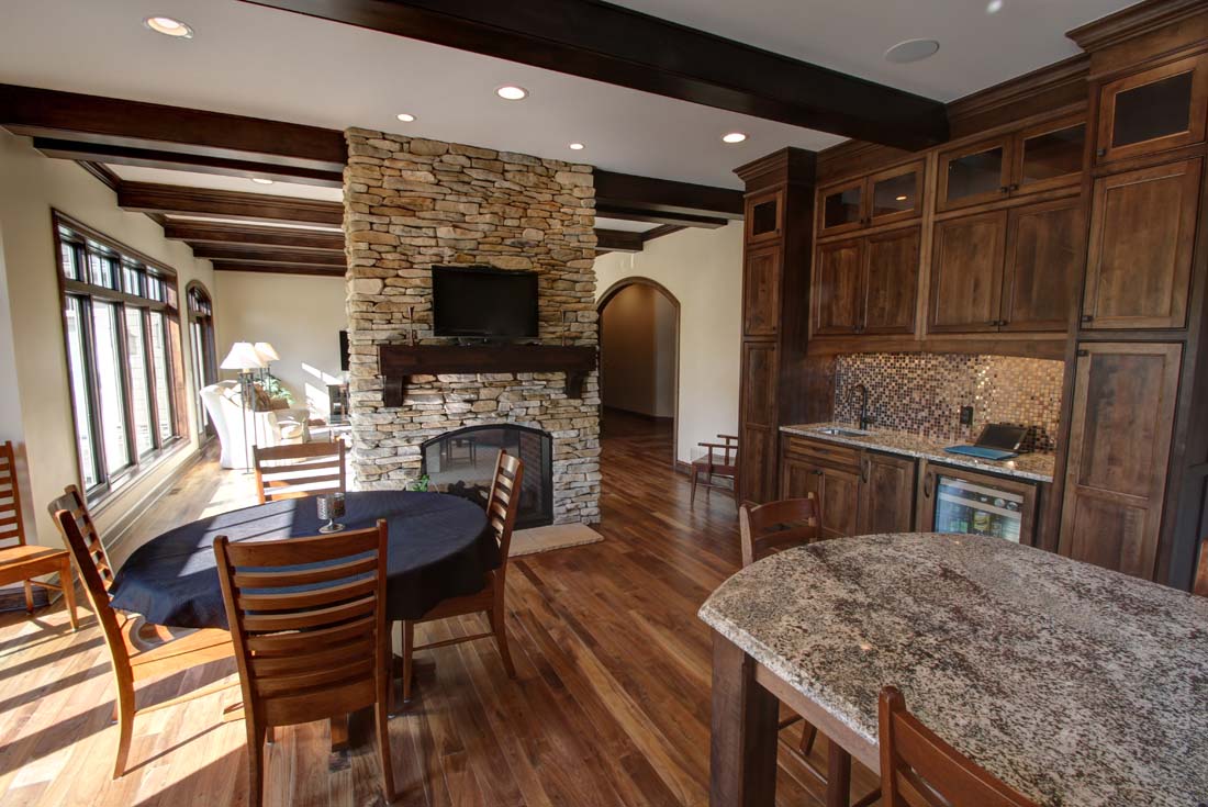 traditional custom home casual dining